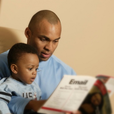 African American father and son