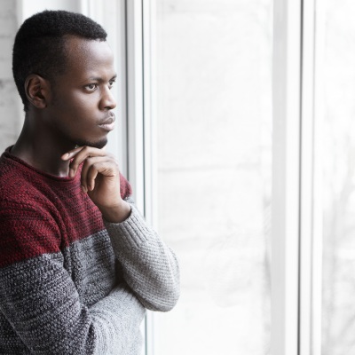 Contemplative young man