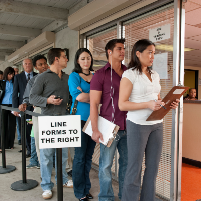 People standing in line.