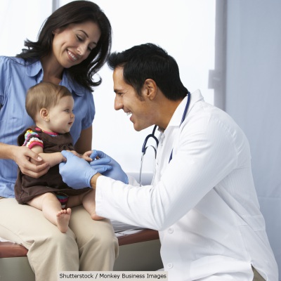 Mother taking child to doctor for routine check up | Shutterstock, Monkey Business Images