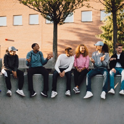 multiethnic young people at a skate park 