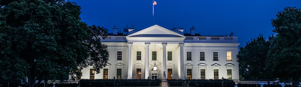 white house at night