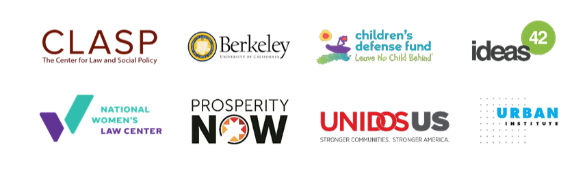 Partner logos for the child tax credit report