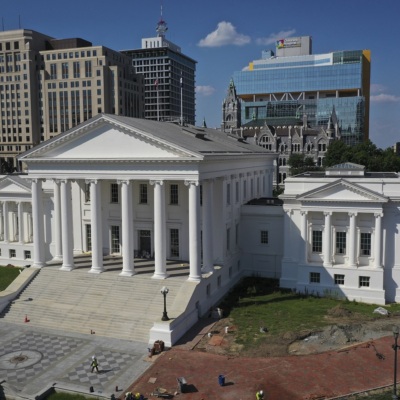 In an aerial view, the Virginia State Capitol is shown on July 12, 2023 in Richmond, Virginia. (Photo by Win McNamee/Getty Images)