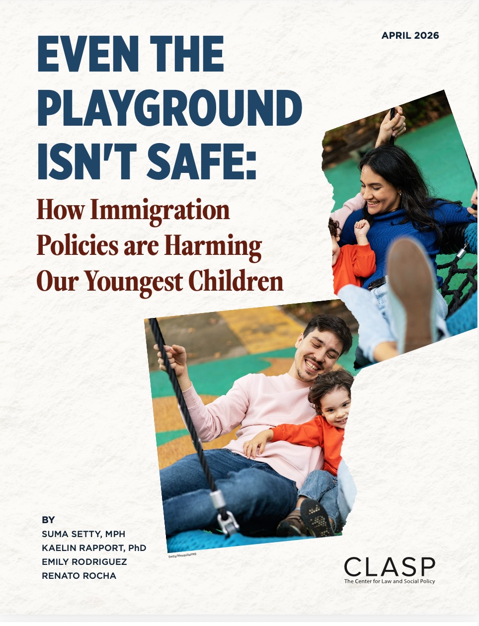 Cover of the Even the Playground Isn't Safe report on immigration policies and young children